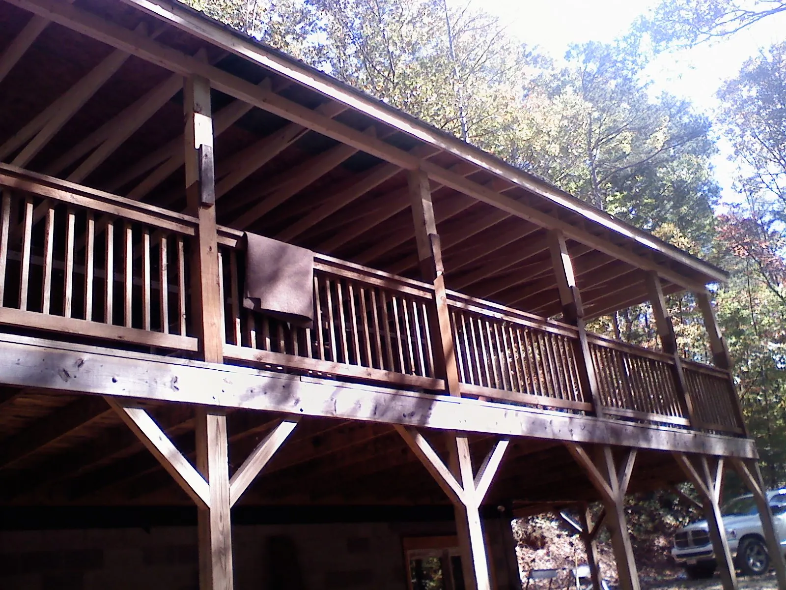 Timber framing under a new elevated porch and deck — Roof Leak Repair in Wagener by Roofing Brothers
